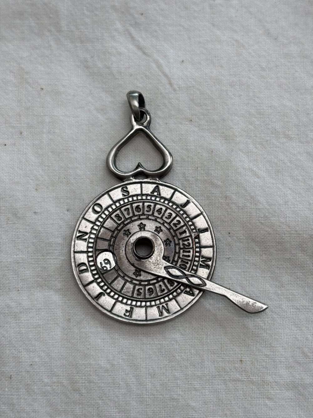 Silver toned Noctural Stardial Pendant